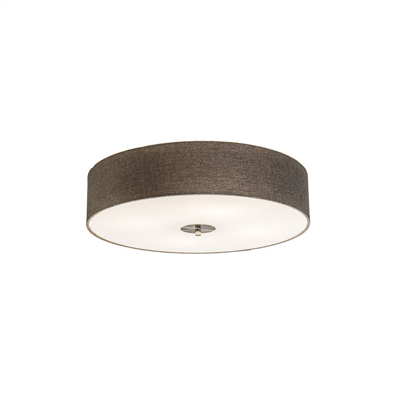 Country Ceiling Lamp 50cm Taupe - Drum Jute