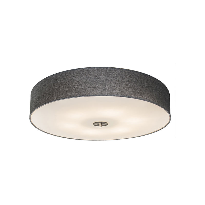 Country ceiling lamp gray 70 cm - Drum Jute