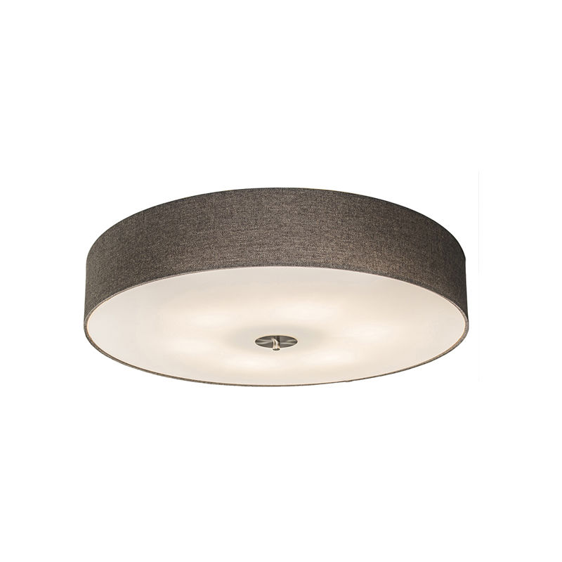 Rustic Ceiling Lamp Taupe 70 cm - Drum Jute