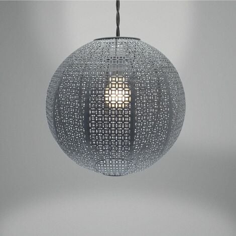 Country Club Nouveau Cadiz Ball Light Shade Metal Light Fitting  Grey