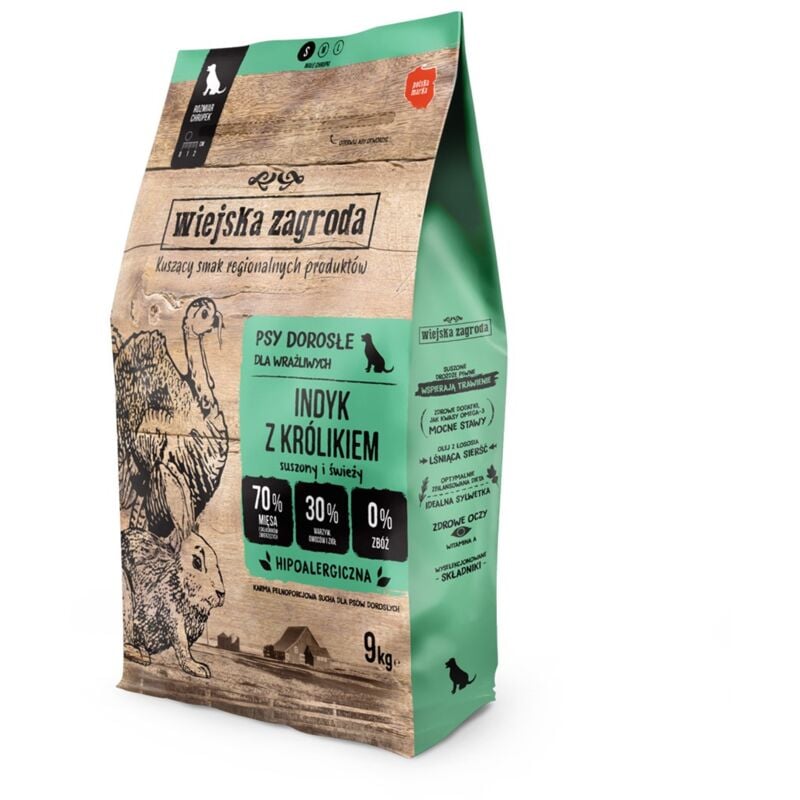 Wiesemann - country farm Dinde au Lapin s – Croquettes pour chien – 9 kg