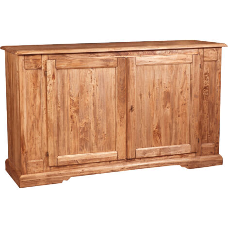 Country -style solid lime wood natural  finish W180xDP58xH105 cm sized sideboard. Made in Italy