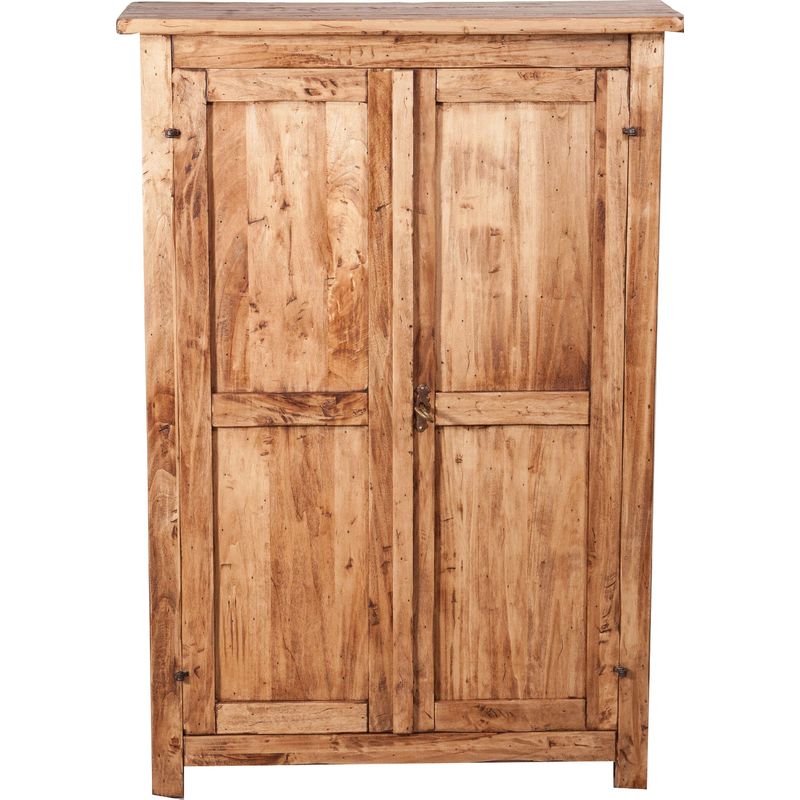 Biscottini - Country-style solid lime wood, natural finish W68xDP25xH98 cm sized cabinet. Made in Italy