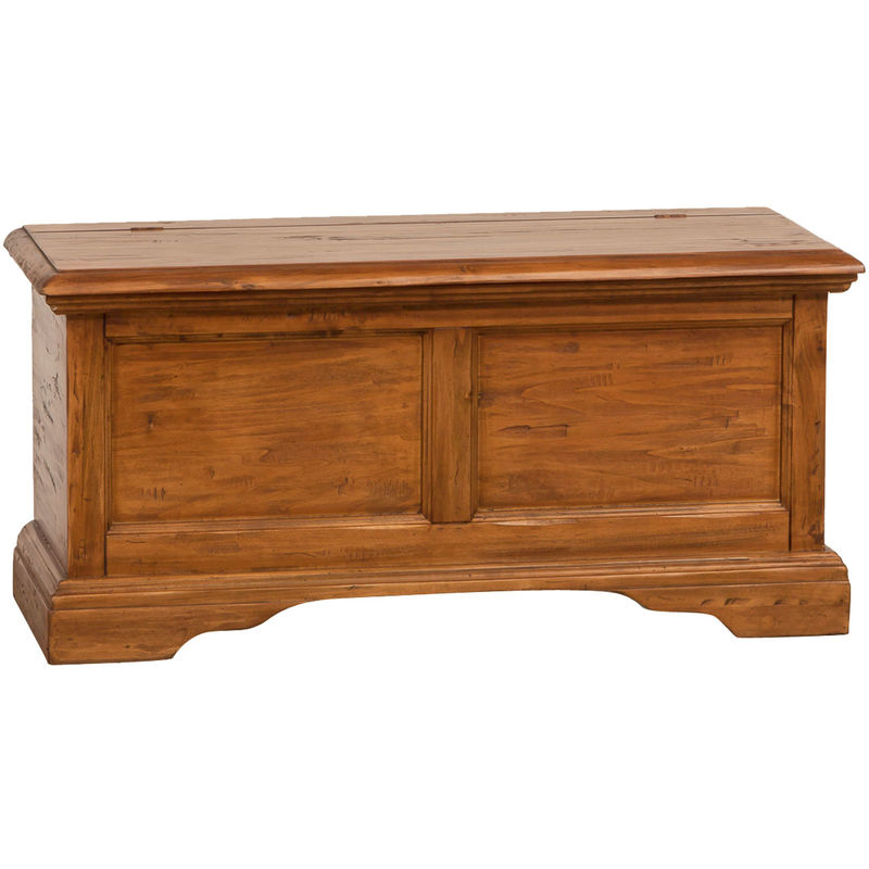 Country-style solid lime wood walnut finish W100xDP38xH48 cm sized chest . Made in Italy