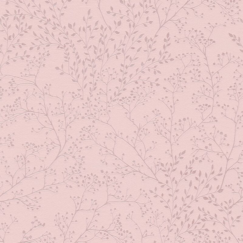 Country Style Wallpaper Wall Profhome 381002 Non-woven Wallpaper Slightly Textured Ton-sur-ton Shiny Pink 5.33 M2 (57 Ft2)