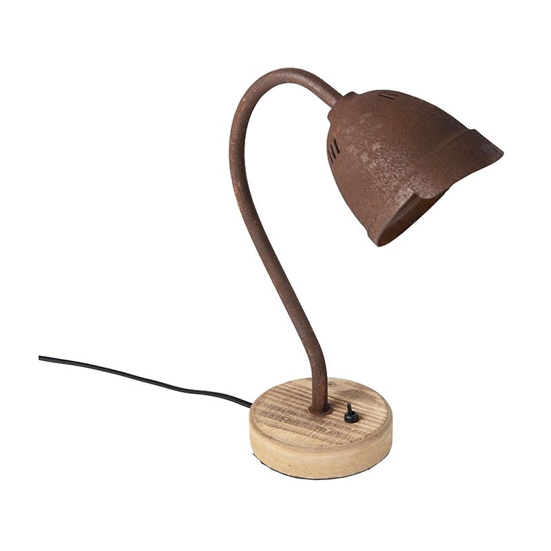 Rustic table lamp rust brown - Rax