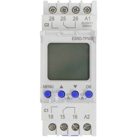 Counttec S2K90 Interrupteur horaire pour rail ESRD-TPD2 multifonction, programme hebdomadaire, progr