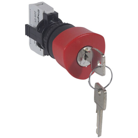 Coup de poing à accrochage non lumineux Osmoz complet IP69 Ø40 à clé n°455 rouge