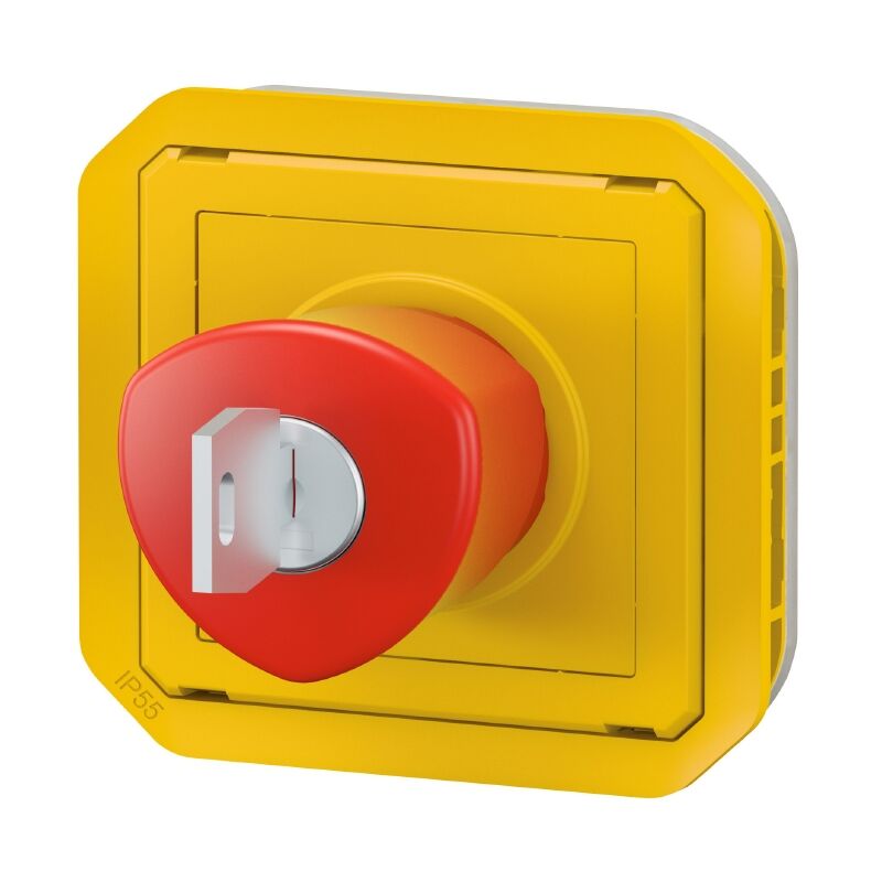 arret urgence - coup de poing - a clé n degrés455 - composable - legrand plexo 069548l