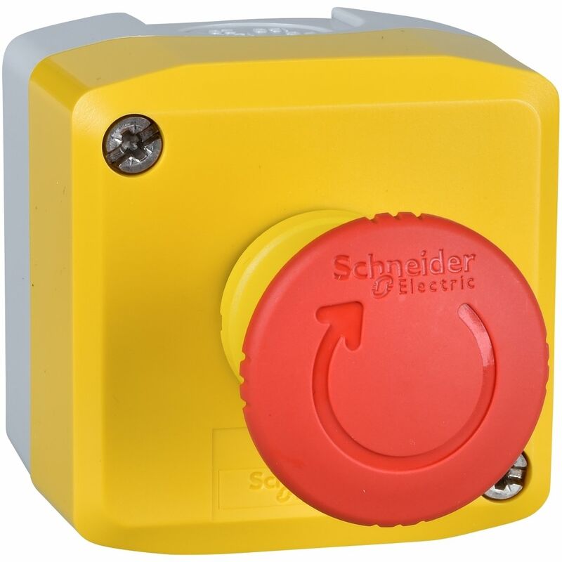 Schneider Electric - Harmony boite jaune 1 arrêt d'urgence rouge Ø40 tourner pour déverrouiller 2O - XALK178F