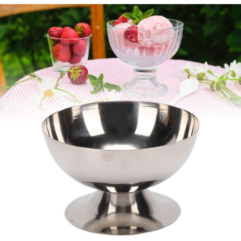 Coupe à glace en acier inoxydable, coupe à dessert sur pied, coupe à pudding pour yaourt, salade de fruits, sundae, fête à la maison