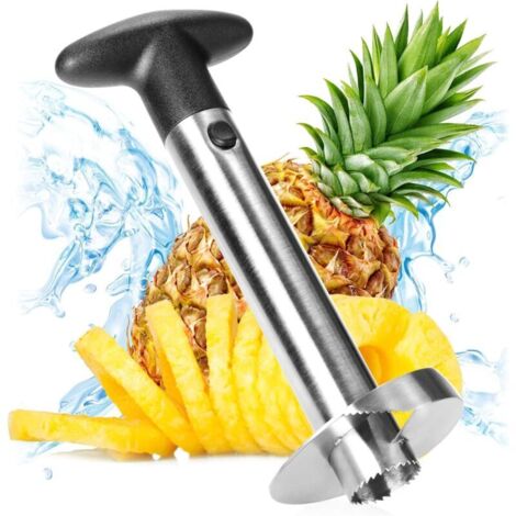 coupe-ananas 3 en 1 - éplucheur d'ananas en acier inoxydable, va au lave-vaisselle - vide-ananas - vide-ananas avec lame tranchante (01 pièce - coupe-ananas)