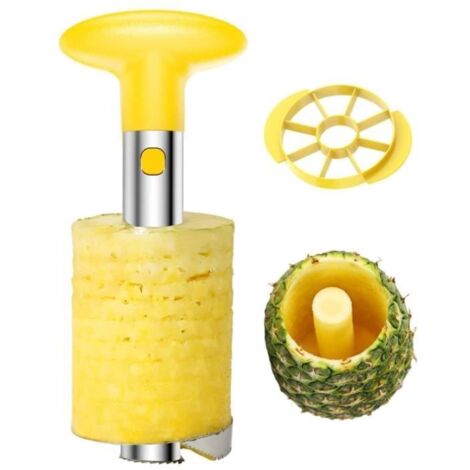 Coupe-ananas pour éplucher, évider et trancher le fruit, acier inoxydable, outil de cuisine sans effort
