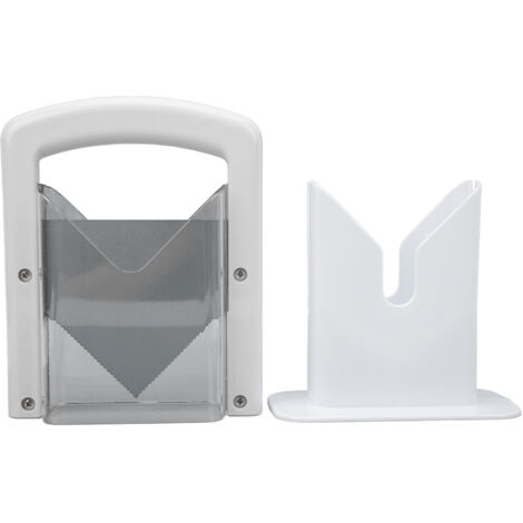 Coupe-Bagel en Plastique Blanc avec Protection Sécurité et Poignée Ergonomique pour Trancher le Pain Facilement