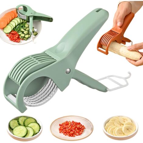 Coupe-bananes multifonctionnel - Un ustensile de cuisine tout-en-un pour fruits et légumes, idéal pour couper les raisins et les fraises. Sécurité enfant et compatible lave-vaisselle