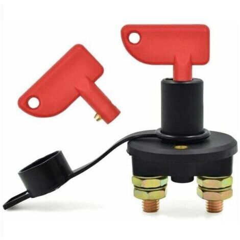 Coupe-Batterie pour Voiture, 12 / 24V, 500A max Isolateur Interrupteur Automobile Urgence Interrupteur pour Voiture, Coupe Circuit Batterie Camion, Bateau, Véhicules