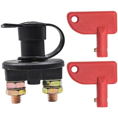 Coupe-Batterie pour Voiture, 12 / 24V, 500A max Isolateur Interrupteur Automobile Urgence Interrupteur pour Voiture, Coupe Circuit Batterie Camion, Bateau, Véhicules