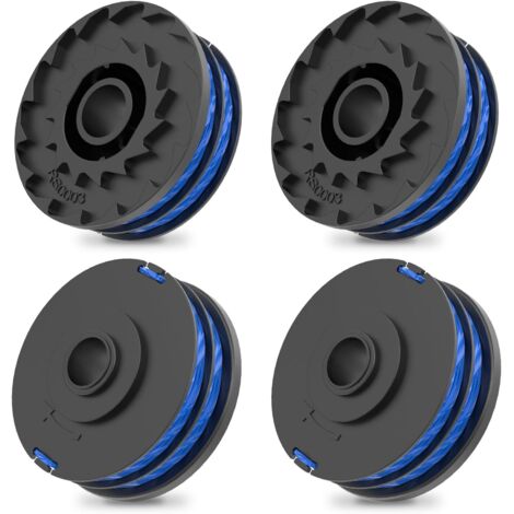Coupe Bordure Bobine,4 Pièces Φ1.5mm 8.30 m RAC123 Recharge Bobine Fil pour Coupe-Bordure,Bobine débroussailleuses Ryobi RLT4027, RLT4125, RLT5027, RLT6030, RLT5127, RLT6130 -