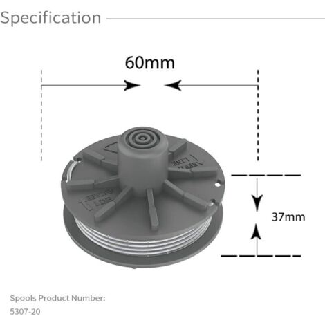 Coupe Bordure Bobine,4 Pièces Φ1,65 mm 6,1m 5307-20 Recharge Bobine Fil pour Coupe-Bordure,Bobine pour débroussailleuses Gardena EasyCut ComfortCut PowerCut SmallCut