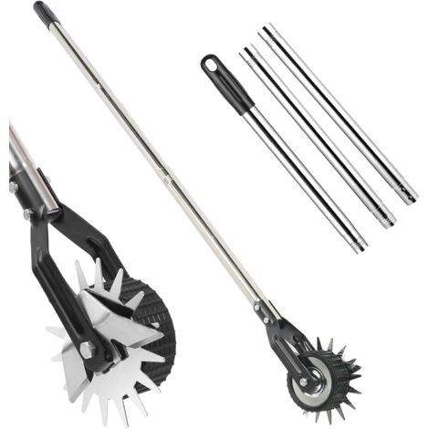 Coupe-bordure manuelle en acier inoxydable avec poignée, tige épaisse, design amovible pour un rangement facile, parfait pour tailler les trottoirs, 160 cm