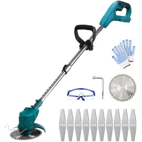 MAWIRON Coupe-bordure sans fil,30mm coupe-herbe électrique, coupe-gazon avec kits de lames, (sans batterie), Compatible avec la batterie Makita