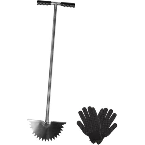 Coupe-Bordures à Dents de Scie pour Trottoirs et Pelouses│Outil de Jardin Manuel Demi-Lune│Acier Inoxydable││Entretien de Bordures│Taille Rapide et Sûre pour Aménagement Paysager