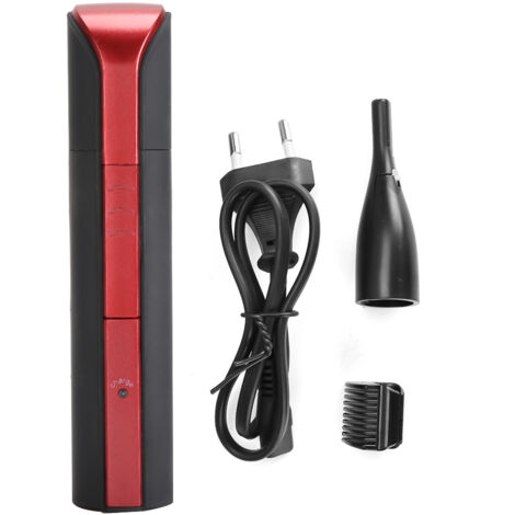 Coupe-Bordures de Sourcils Électrique Professionnel avec Coupe-Poils de Nez, Machine de Finition 220V Rouge