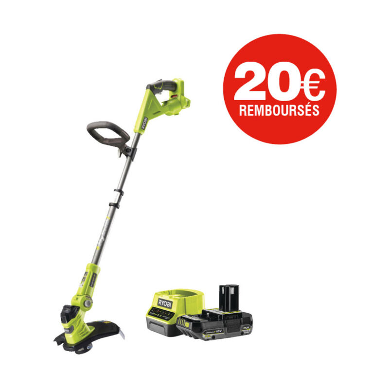 Coupe bordures - dresse bordures hybride RYOBI 18V One+ -1 batterie 18V 2.5Ah LithiumPlus - 1 chargeur rapide RLT1831H25F