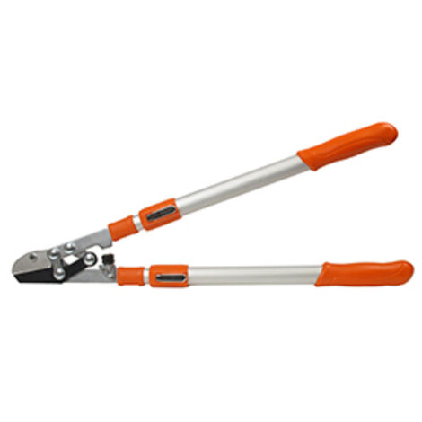 coupe branches ozaki à bras aluminium télescopiques 6 positions, extensibles de 68,5 à 101cm. lame enclume pour bois dur, en aci