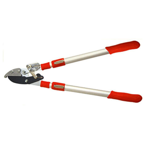 coupe branches ozaki à bras télescopiques 6 positions de 65 à 93cm, avec lame enclume pour bois durs et crémaillère pour une rep