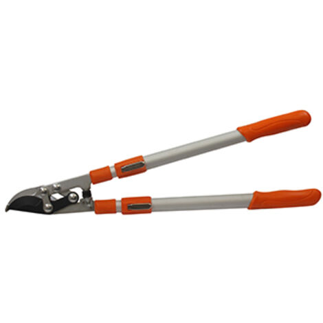 coupe branches ozaki à bras télescopiques en aluminium 6 positions, extensible de 70 à 100cm. lame tirantes pour bois tendre, en
