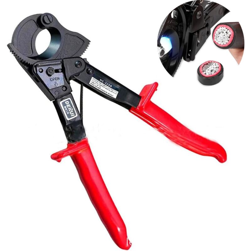 Lafomukea - Coupe-câble à cliquet, coupe-câble et coupe-câble jusqu'à 240 mm2, HS325A très résistant en aluminium et cuivre Outillage à main et
