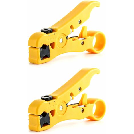 Coupe-câble, outil coupe-câble/dénudeur universel 2 pièces pour câbles coaxiaux RG59, RG6, RG7 et RG11, catégorie câble-CAT6 CAT5 CAT3