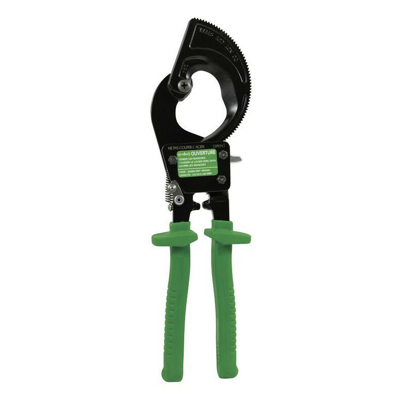 E-robur - Coupe-câbles cuivre a cliquet une main capacité 240mm², isolé 1000V (224050)
