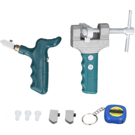 Coupe-Carreaux de Verre, Lame en Carbure, Kit D'outils de Coupe Portable avec Têtes de Coupe de Rechange, Pieds en Nylon, Mètre Ruban pour Carreaux de Mur et de Sol