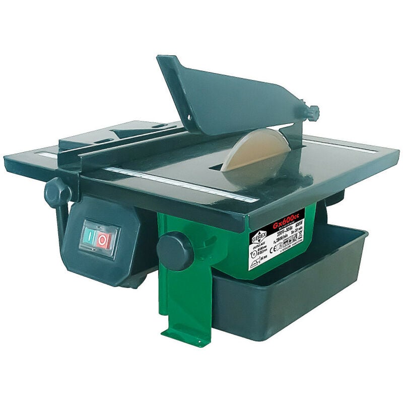 Coupe carreaux électrique 600W - disque diamanté diamètre 180mm - guide de coupe droit et guide d'angle 45 degrés