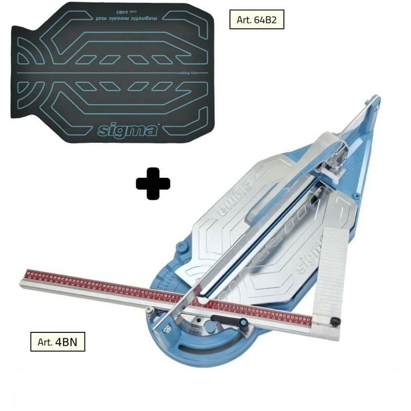 Coupe carrelage SIGMA 4bn cm 62 gravure par poussee + tapis pour mosaique 64b2