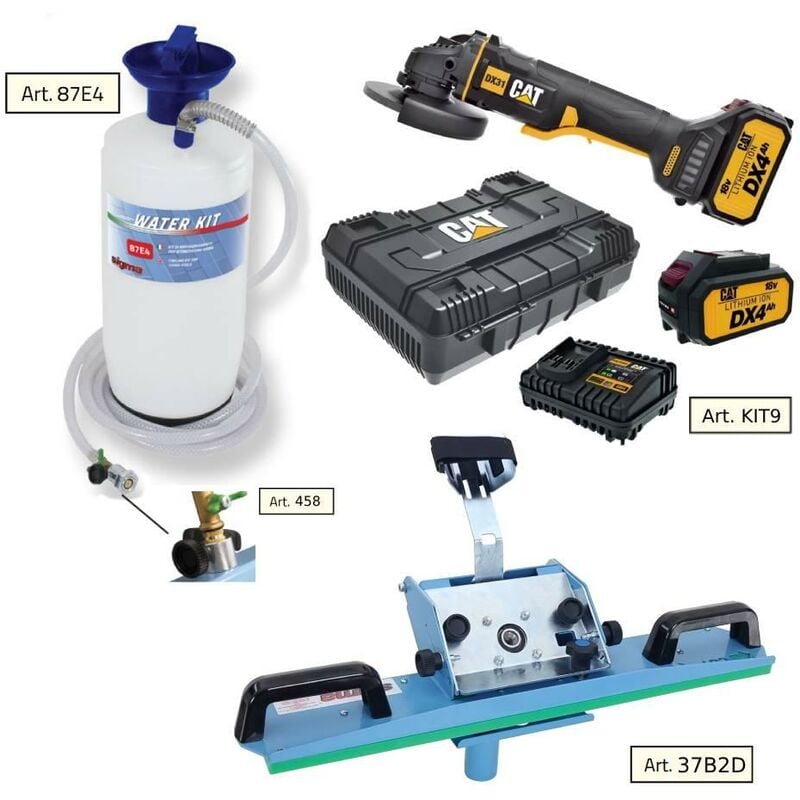 Coupe carrelage Sigma j-pro + waterkit 87E4+458 + kit meuleuse cat DX31B