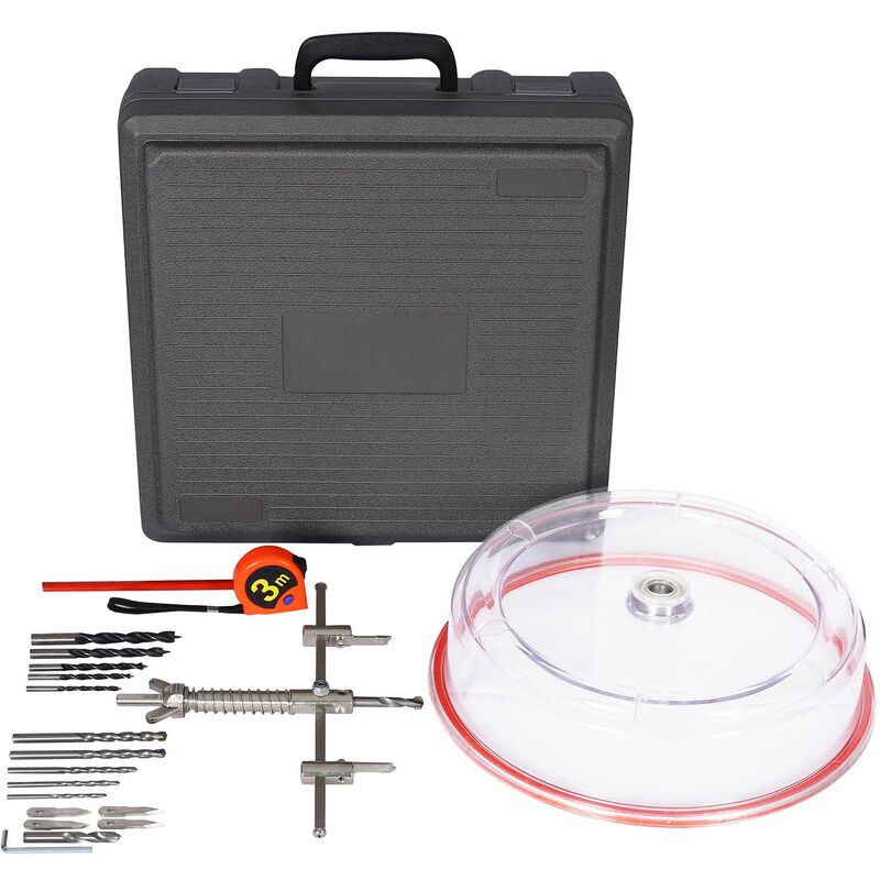 Coupe-cercle Cutter circulaire Ø 40-200mm Réglable Outil de découpe Protection anti-poussière ABS