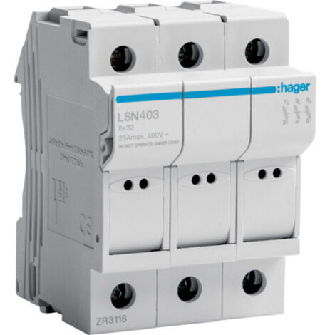 Coupe-circuit 3P 25A 400V L32 3M HAGER LSN403