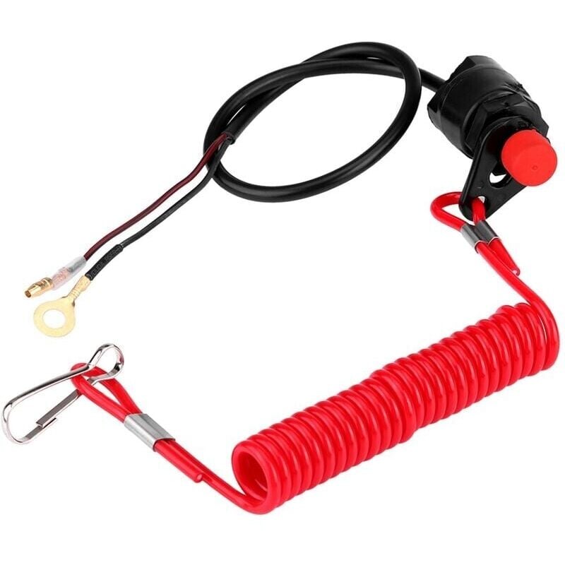Image of Boot, Motorrad Außenborder Rasenmäher Not-Aus-Schalter Stop-Schalter W/Lanyard Cord