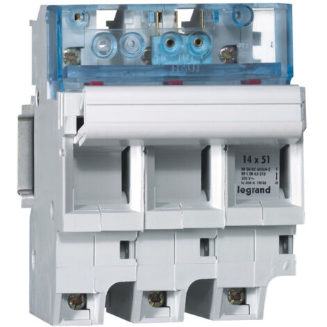 Coupe-circuit sectionnable SP51 pour cartouche industrielle 14x51mm 3 Pôles avec microrupteur  LEGRAND 021536