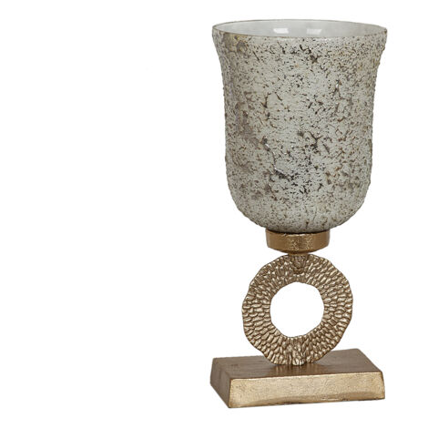 Coupe En Verre Argenté Piètement En Métal Doré