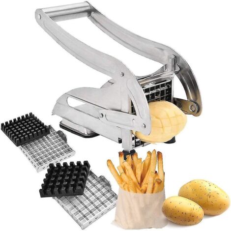 Coupe-frites avec 2 lames en acier inoxydable (cadeau)