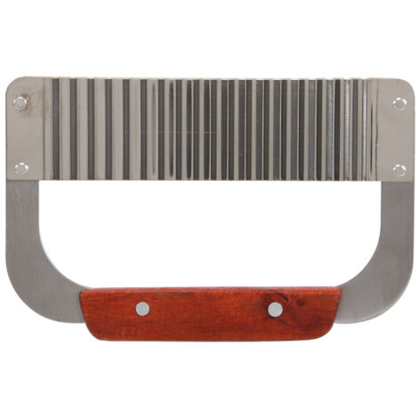 Coupe-frites en acier inoxydable avec manche en bois