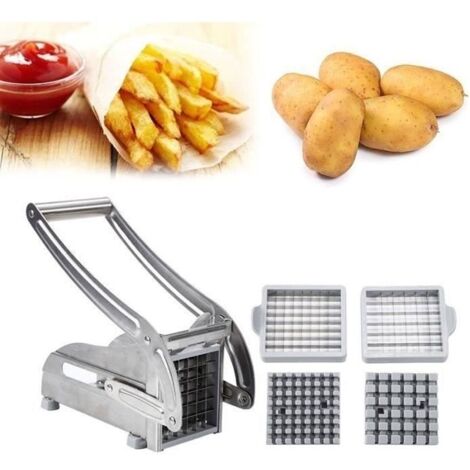 Coupe Frites en Acier Inoxydable Coupe de Pommes de Terre avec Lames Interchangerable WOW5811
