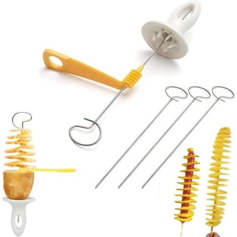 Coupe-Frites,Twister de Pommes de Terre,Coupeur de Tour de Pomme de Terre,Coupe-Pommes de Terre en Spirale,Pour BBQ,Fête,Camping
