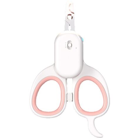 Coupe Griffes pour Chat, Multifonction Coupe-Ongles Professionnels pour Chiot & Petit Animal, Ciseaux Acier Inoxydable, équipé d'une lumière LED Haute luminosité et d'une lumière UV (Rose)