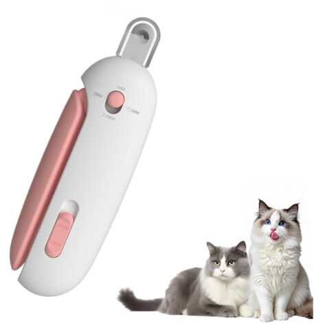 Coupe-griffes réglable pour chats, coupe-griffes rond avec compartiment à poussière, outil de toilettage sûr (rose)