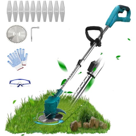 PEDONY Coupe-herbe électrique sans fil Coupe-herbe Coupe-bordure de jardin + Lames, (sans batterie), Compatible avec la batterie Makita